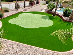 neat putting green after installation