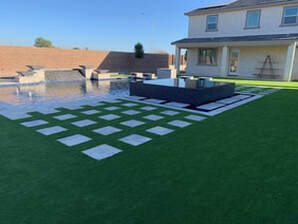 artificial grass installed by the pool side in Gilbert