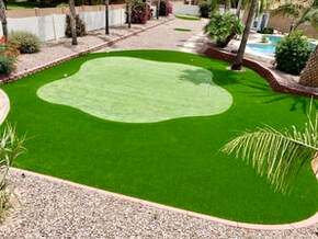 artificial putting green installed in a residential compound in Gilbert