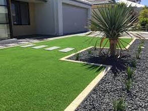 Gilbert home front yard artificial grass after installation