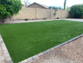 neat artifical turf installed in a payground