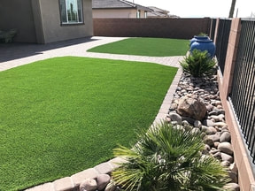 front yard artificial lawn in Gilbert, AZ